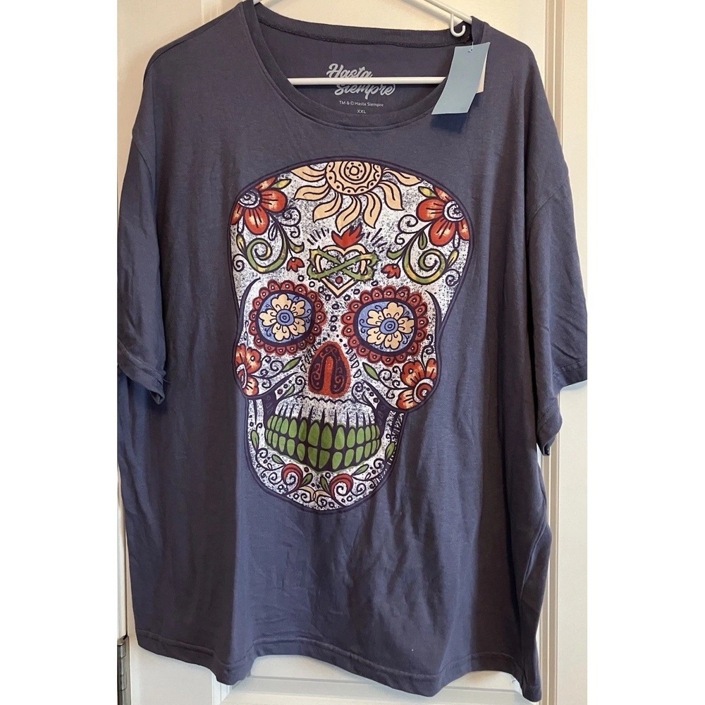 Hasta Siempre T-Shirt Womens XS Purple NWT Sugar Skull Day Of The Dead JT25845